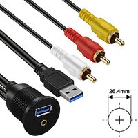 XUC200 Priza incorporata USB/AUX Ampire cu cablu de 200 cm, RCA