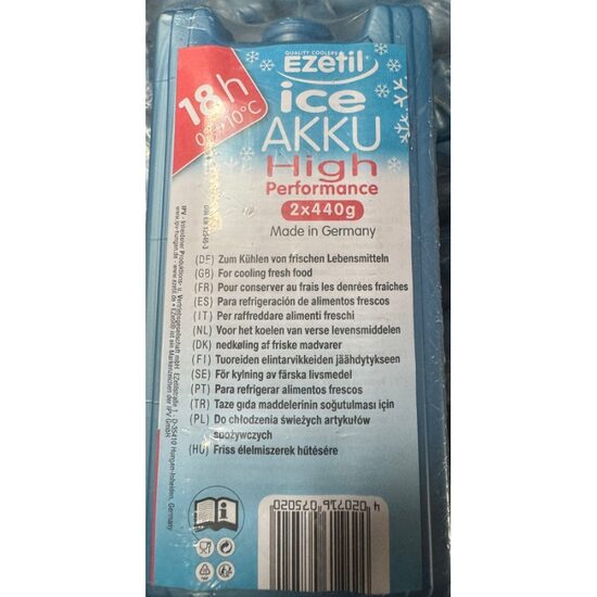 10750242 IceAkku Set de recipiente din plastic Ezetil, 2x440gr.