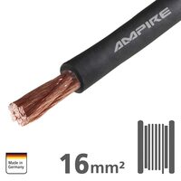 XSK16-BLK Cablu de alimentare monofilar negru Ampire de 16mm2 (5AWG), cupru, rola 20m
