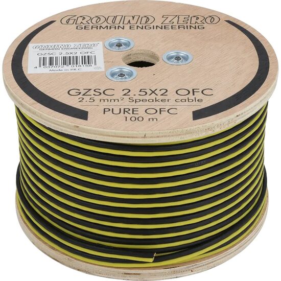 GZSC 2.5X2 OFC Rola cablu 100m Ground Zero pentru difuzoare, 2×2.5mm²