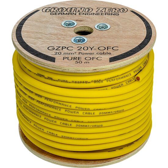 GZPC 20Y-OFC Cablu de alimentare monofilar galben Ground Zero de 20mm², cupru, rola 50m